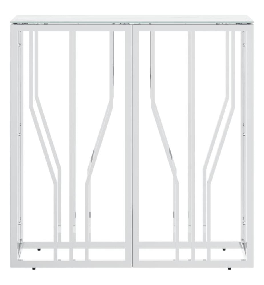 Konsolentisch Silbern 70x30x70 cm Edelstahl und Glas