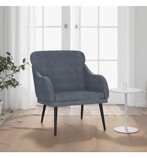 Fauteuil Gris foncé 63x76x80 cm Velours