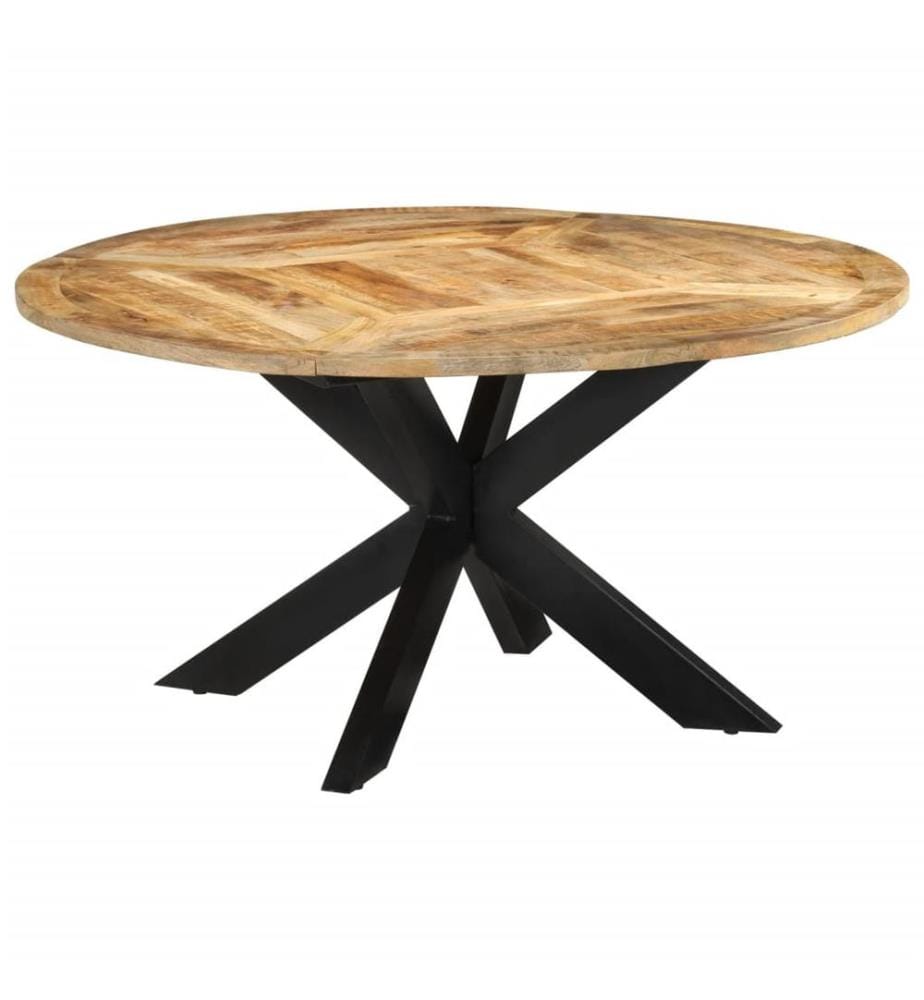 Esstisch Ø150x76 cm Massives Raues Mangoholz