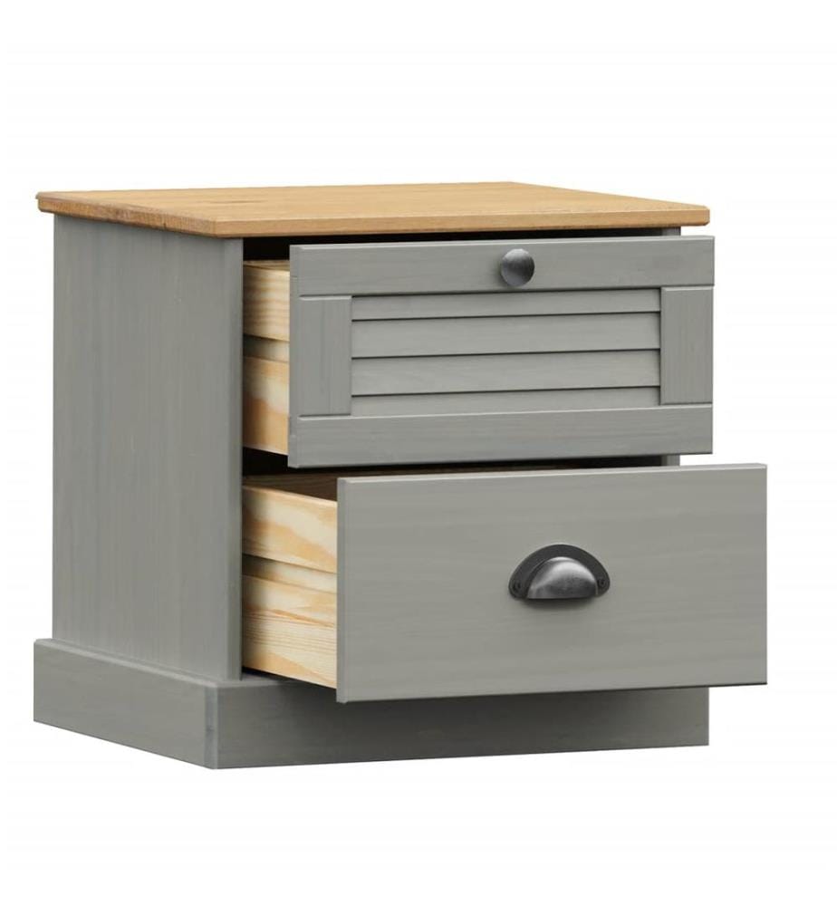 Nachttisch VIGO Grau 42x35x42 cm Massivholz Kiefer