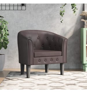 Chaise cabriolet marron similicuir