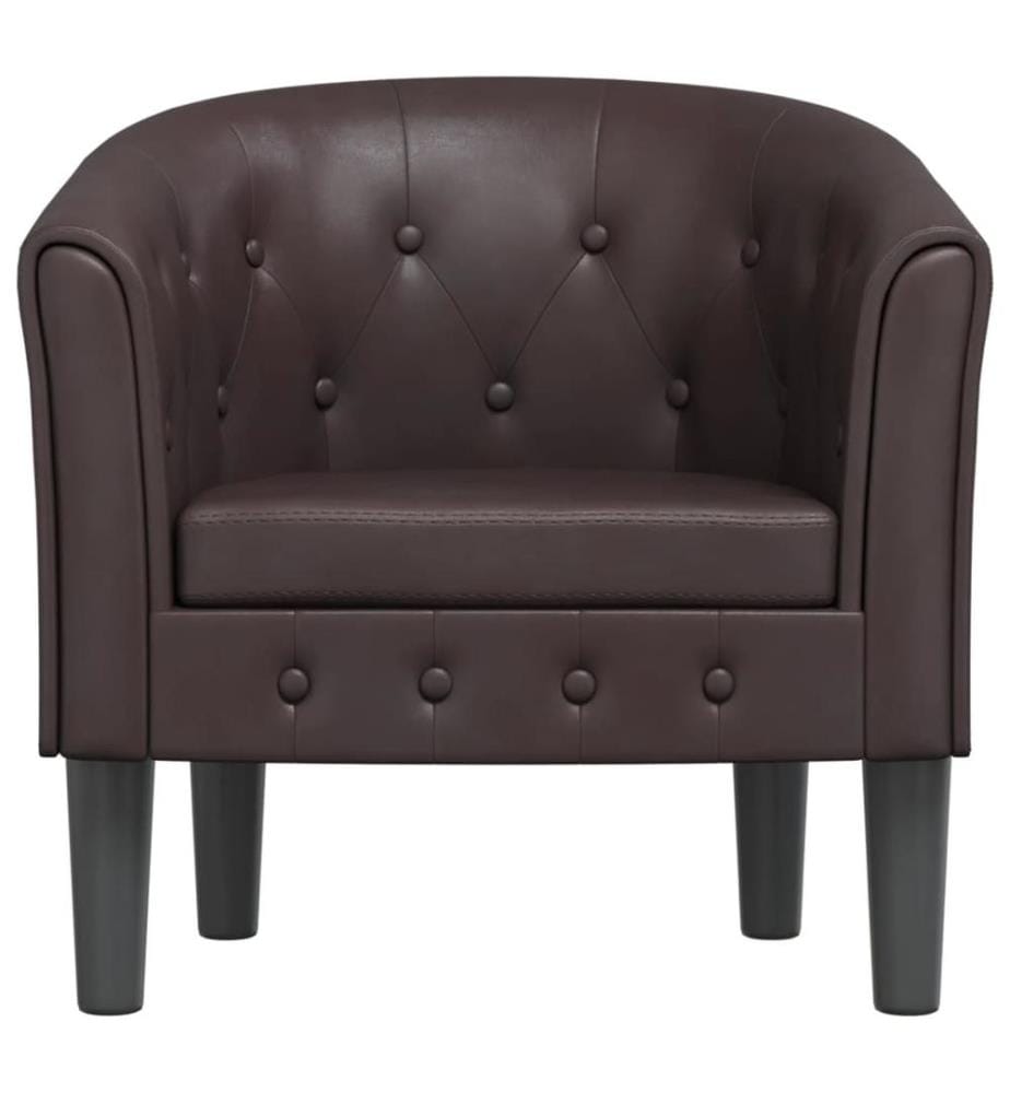 Chaise cabriolet marron similicuir