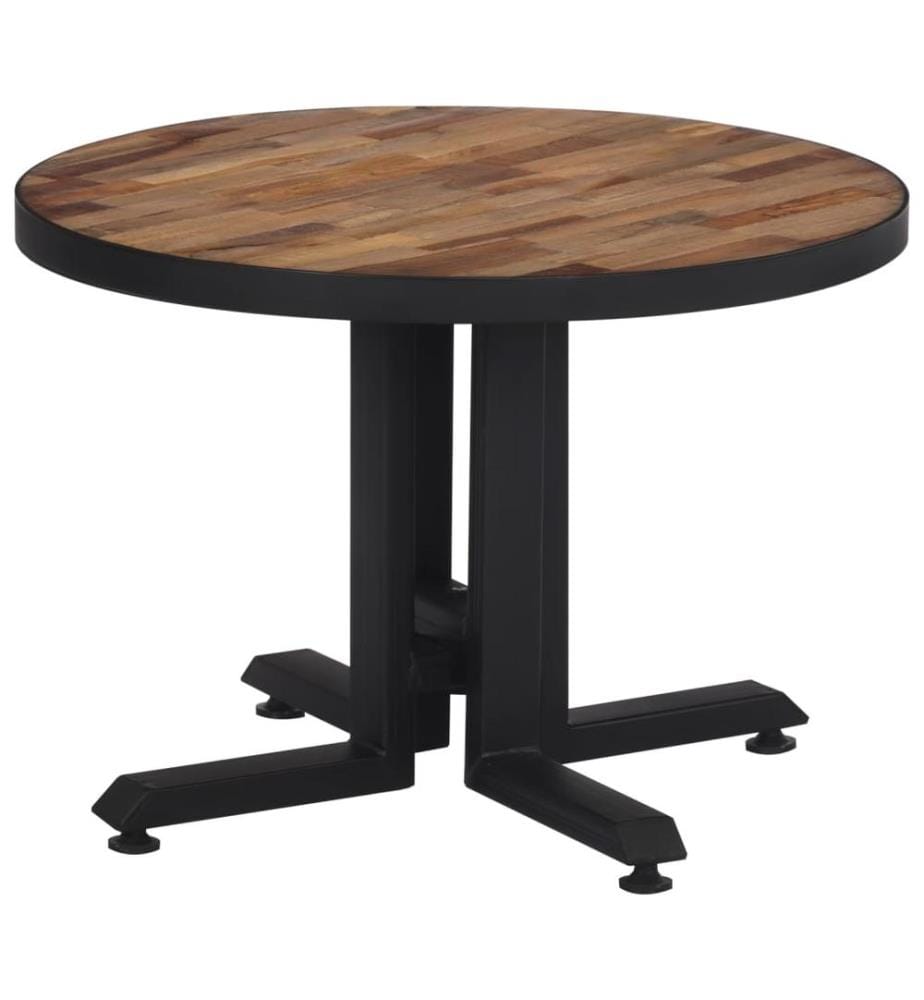 Table basse ronde Ø55x40 cm teck de récupération massif
