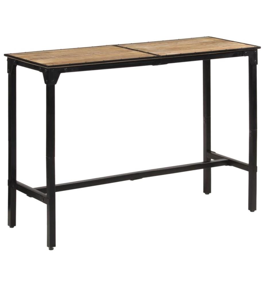Table de bar 150x55x107 cm bois de manguier massif brut