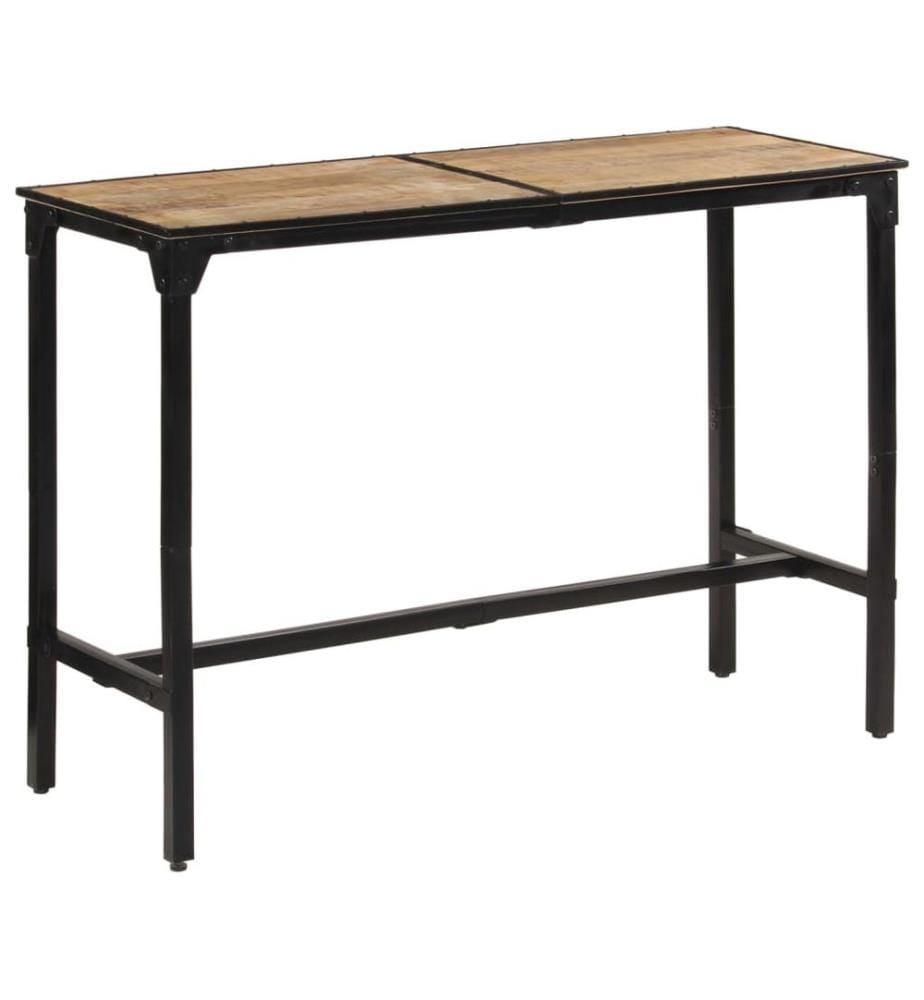 Table de bar 150x55x107 cm bois de manguier massif brut