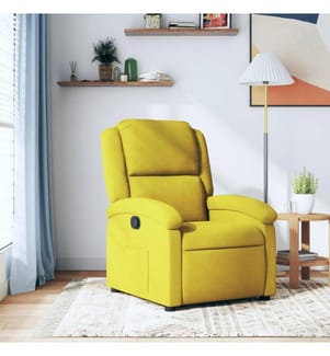 Fauteuil inclinable jaune velours