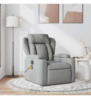 Fauteuil de massage inclinable Gris clair Tissu
