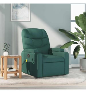 Fauteuil de massage inclinable Vert foncé Tissu