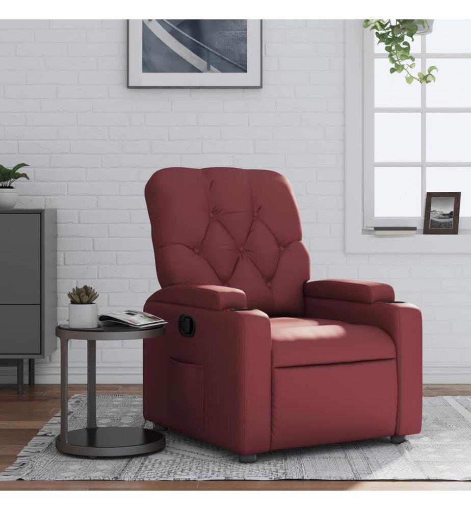 Fauteuil inclinable Rouge bordeaux Similicuir