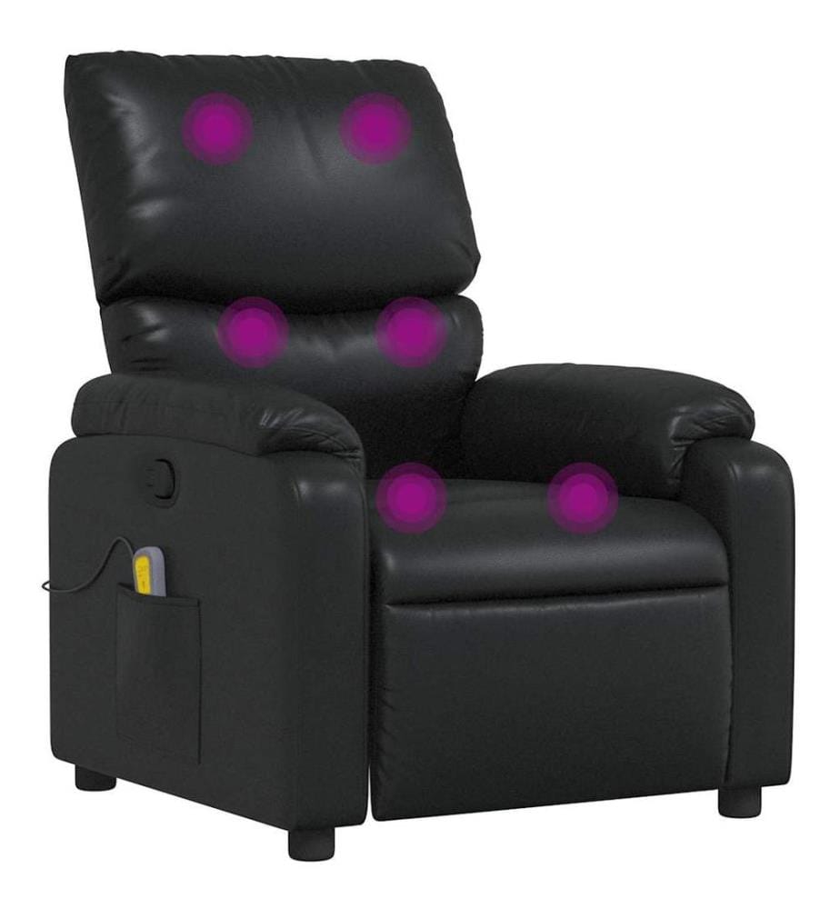 Fauteuil de massage inclinable Noir Similicuir