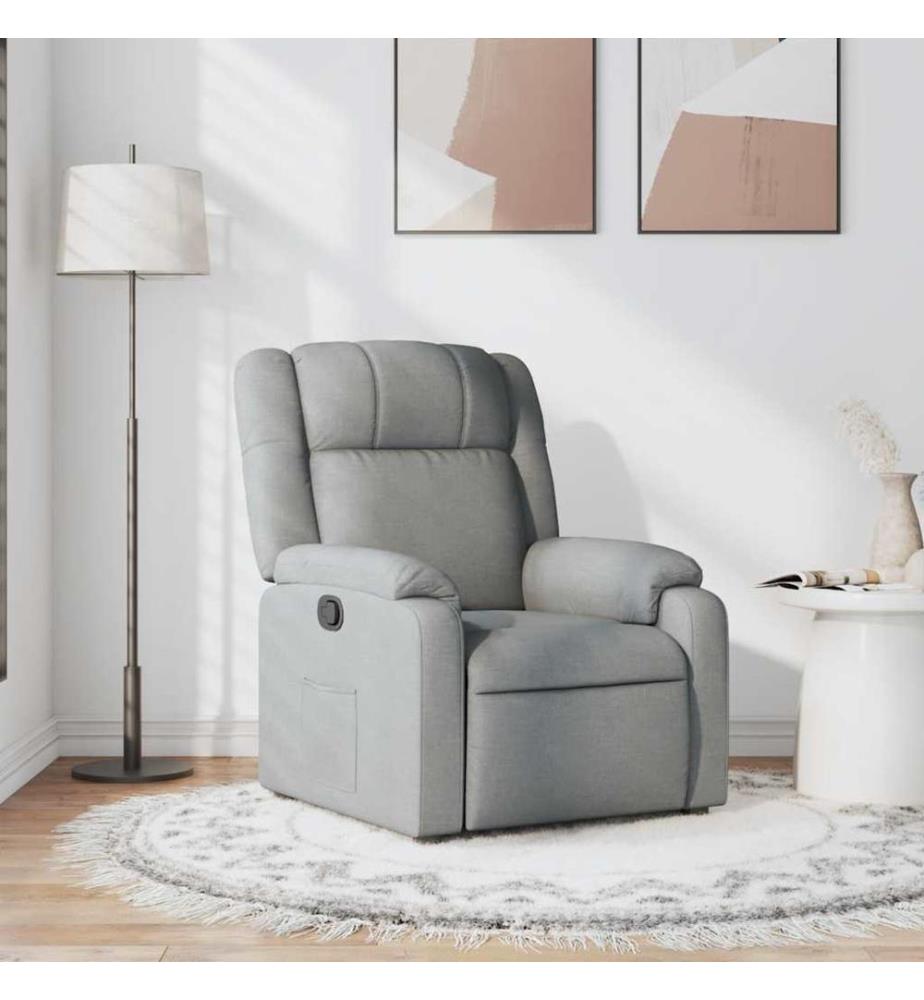 Fauteuil inclinable Gris clair Tissu