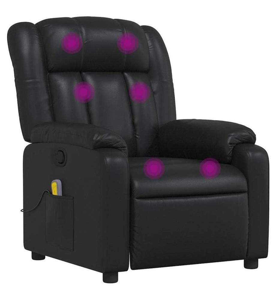 Fauteuil de massage inclinable Noir Similicuir
