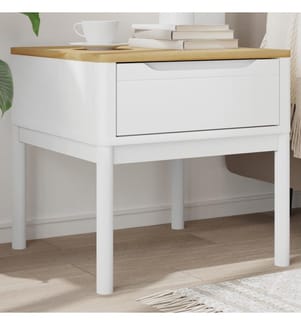 Lampentisch FLORO Weiss 55x55x54 cm Massivholz Kiefer
