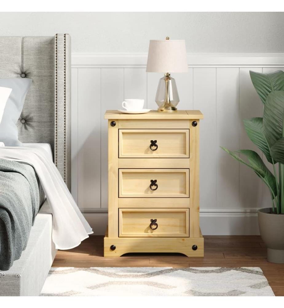 Table de chevet Corona 53x39x66 cm bois de pin massif