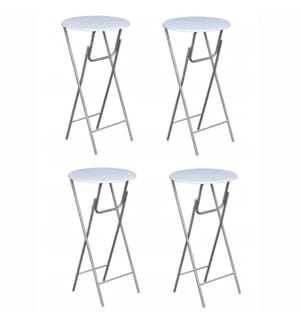 Table de bar 4 pcs avec dessus de table en MDF Blanc