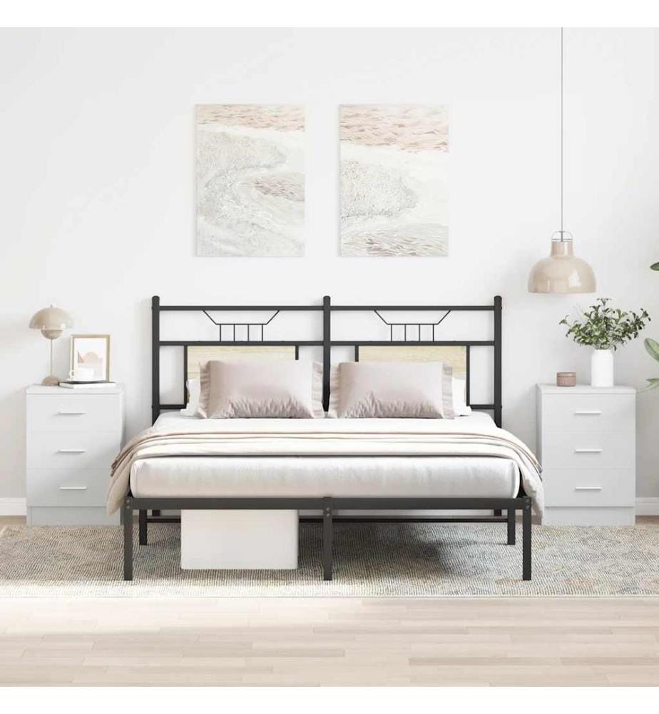 Tables de chevet 2 pcs Blanc 38x35x56 cm Bois d'ingénierie
