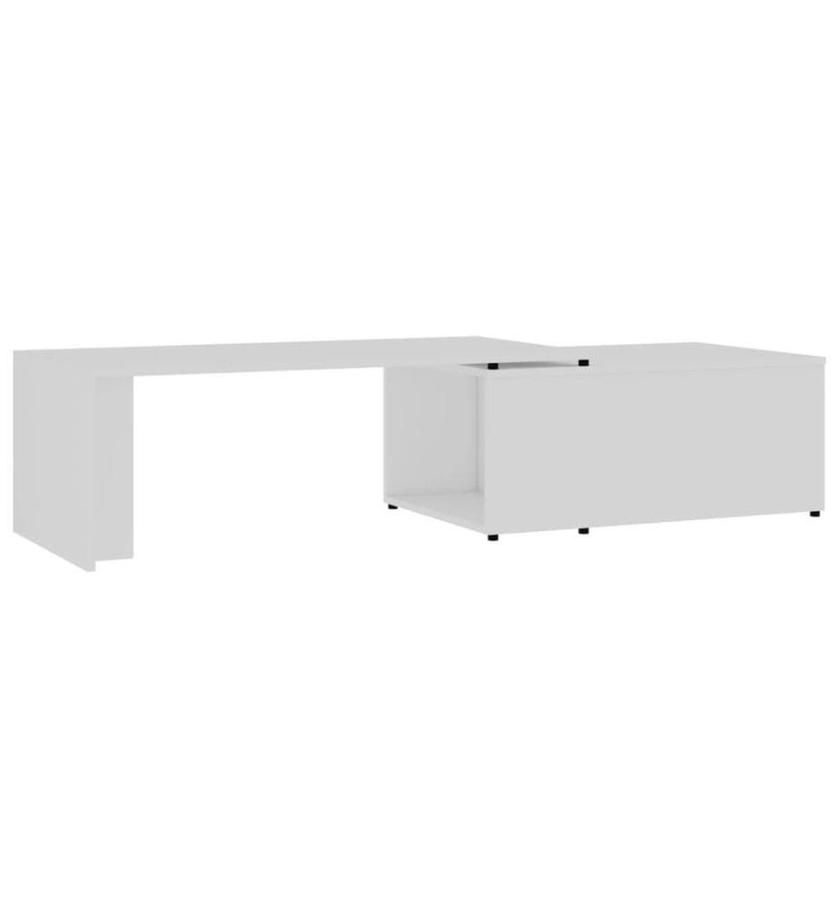 Table basse Blanc 150x50x35 cm Bois d'ingénierie