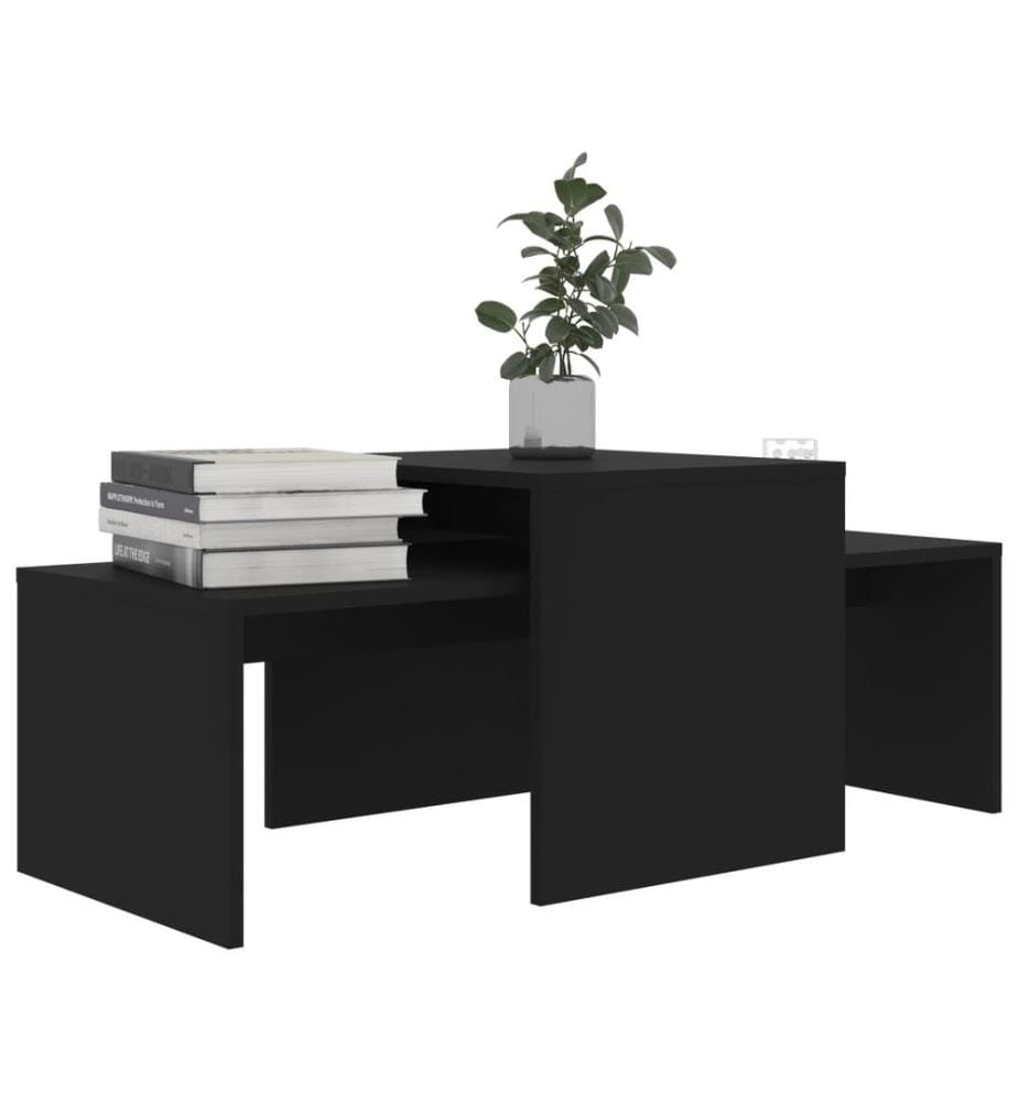 Ensemble de tables basses Noir 100x48x40 cm bois d'ingénierie