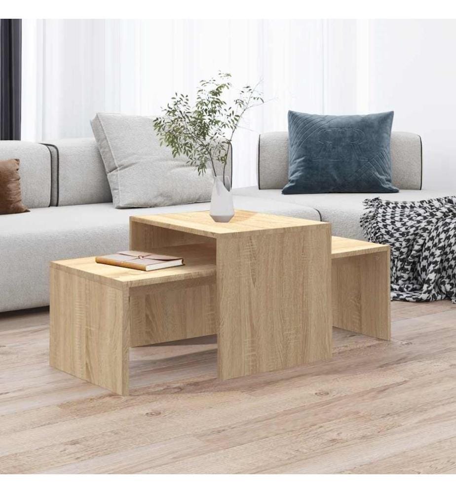 Couchtisch-Set Sonoma-Eiche 100x48x40 cm Holzwerkstoff
