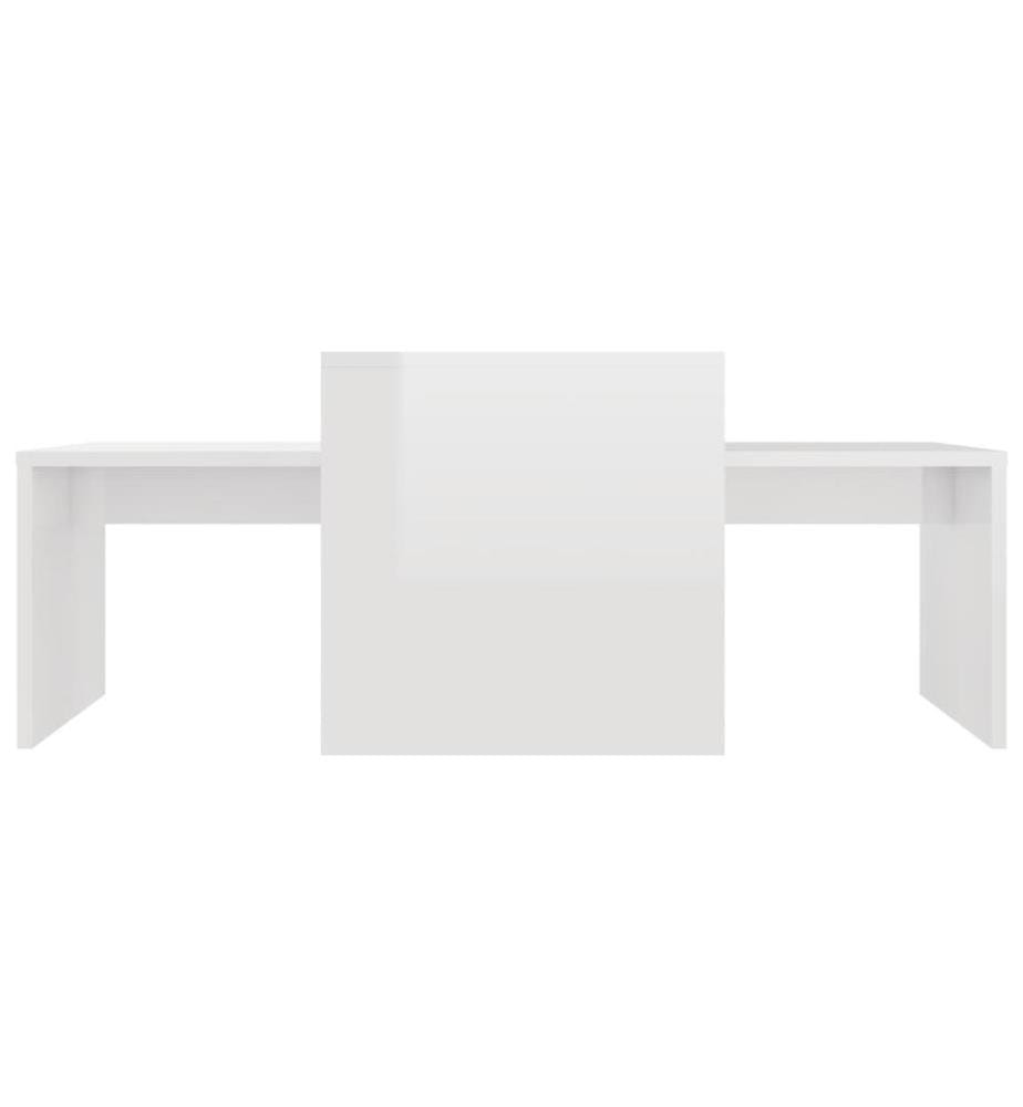 Ensemble de table basse Blanc brillant Bois d'ingénierie