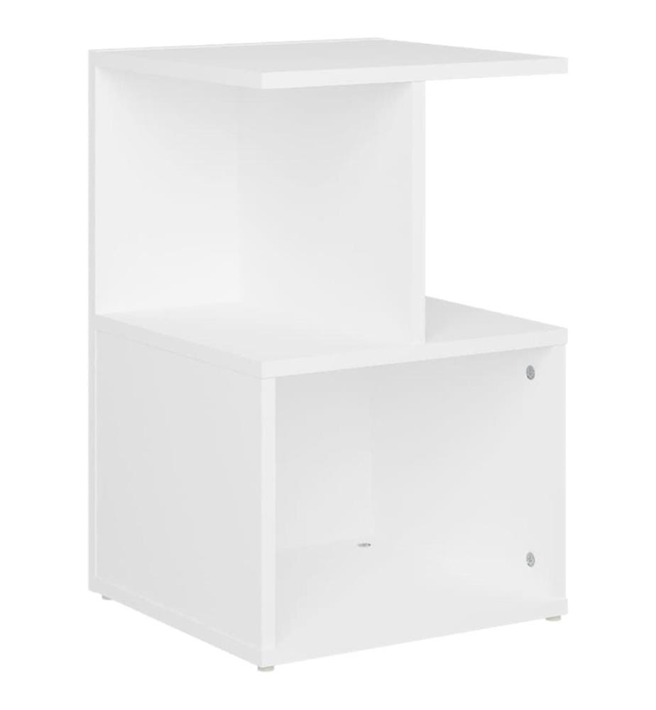 Table de chevet blanc 35x35x55 cm bois ingénierie