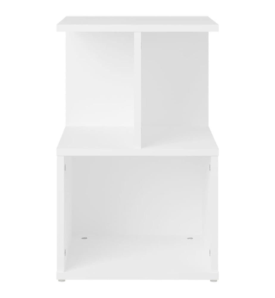 Table de chevet blanc 35x35x55 cm bois ingénierie