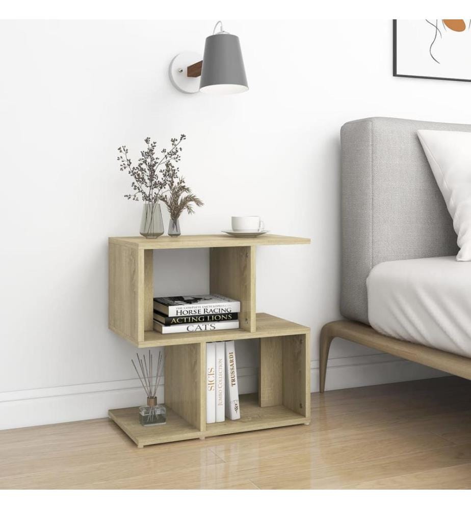 Table de chevet chêne sonoma 50x30x51,5 cm bois d'ingénierie