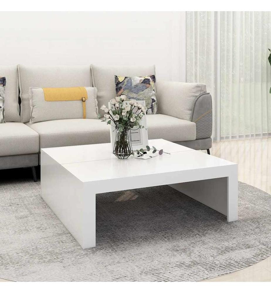 Couchtisch Weiss 100x100x35 cm Holzwerkstoff