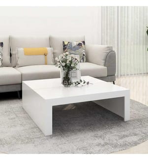 Couchtisch Weiss 100x100x35 cm Holzwerkstoff