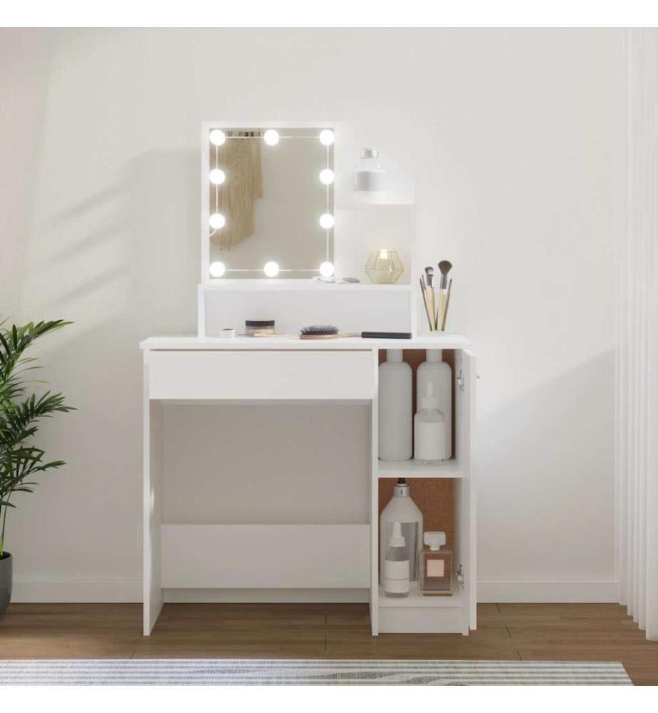 Coiffeuse avec LED blanc 86,5x35x136 cm