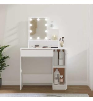 Coiffeuse avec LED blanc 86,5x35x136 cm
