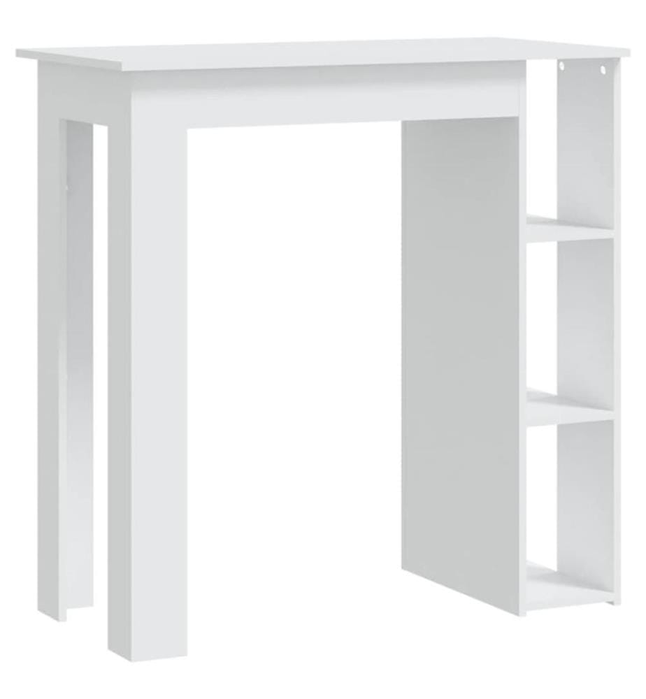 Bartisch mit Regal Weiss 102x50x103,5 cm Holzwerkstoff