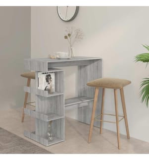 Table de bar et étagère de rangement Sonoma gris 100x50x101,5cm