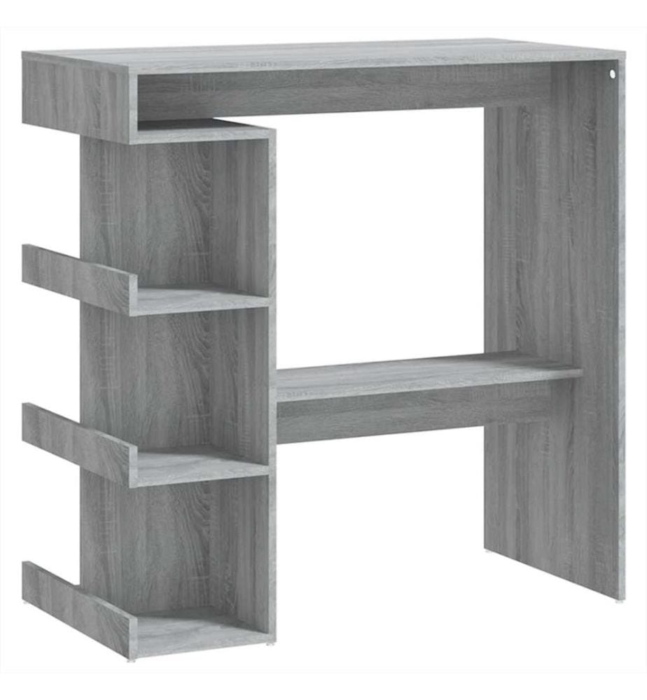 Table de bar et étagère de rangement Sonoma gris 100x50x101,5cm