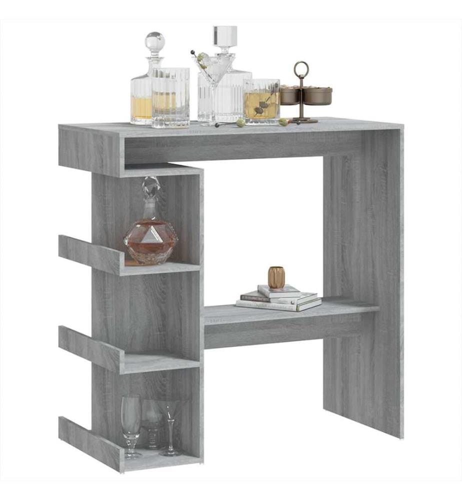 Table de bar et étagère de rangement Sonoma gris 100x50x101,5cm