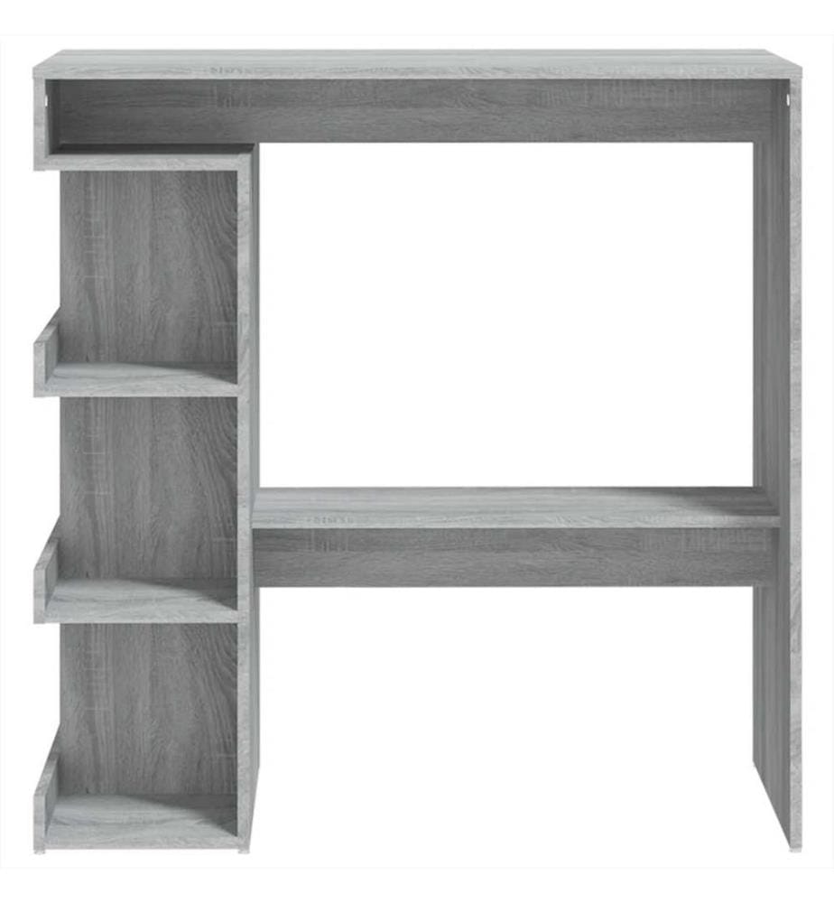 Table de bar et étagère de rangement Sonoma gris 100x50x101,5cm