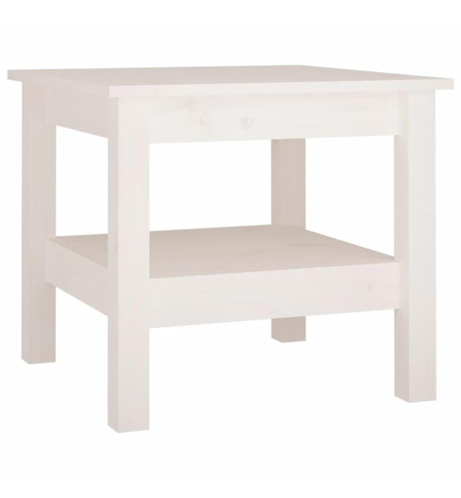 Table basse blanche 45 x 45 x 40 cm Bois de pin massif