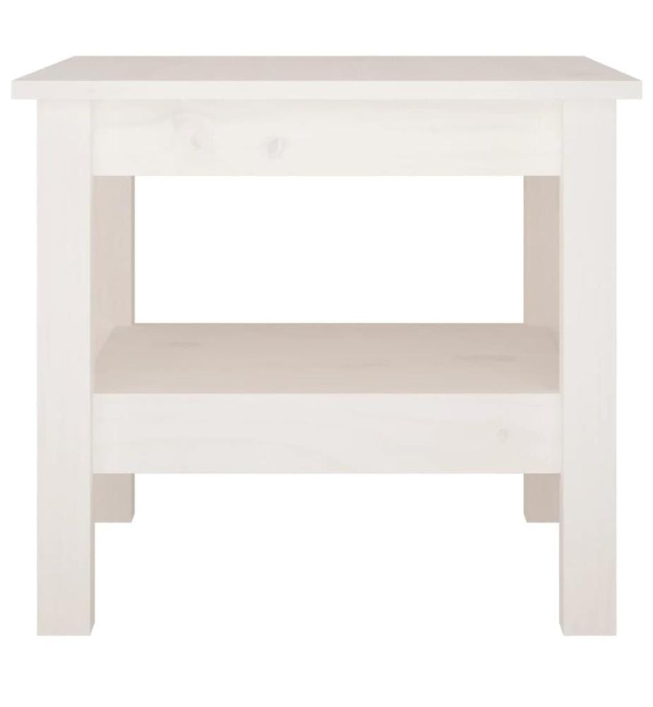 Table basse blanche 45 x 45 x 40 cm Bois de pin massif