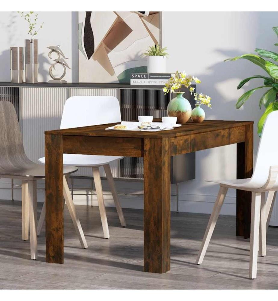 Table à manger chêne fumé 140x74,5x76 cm bois d'ingénierie