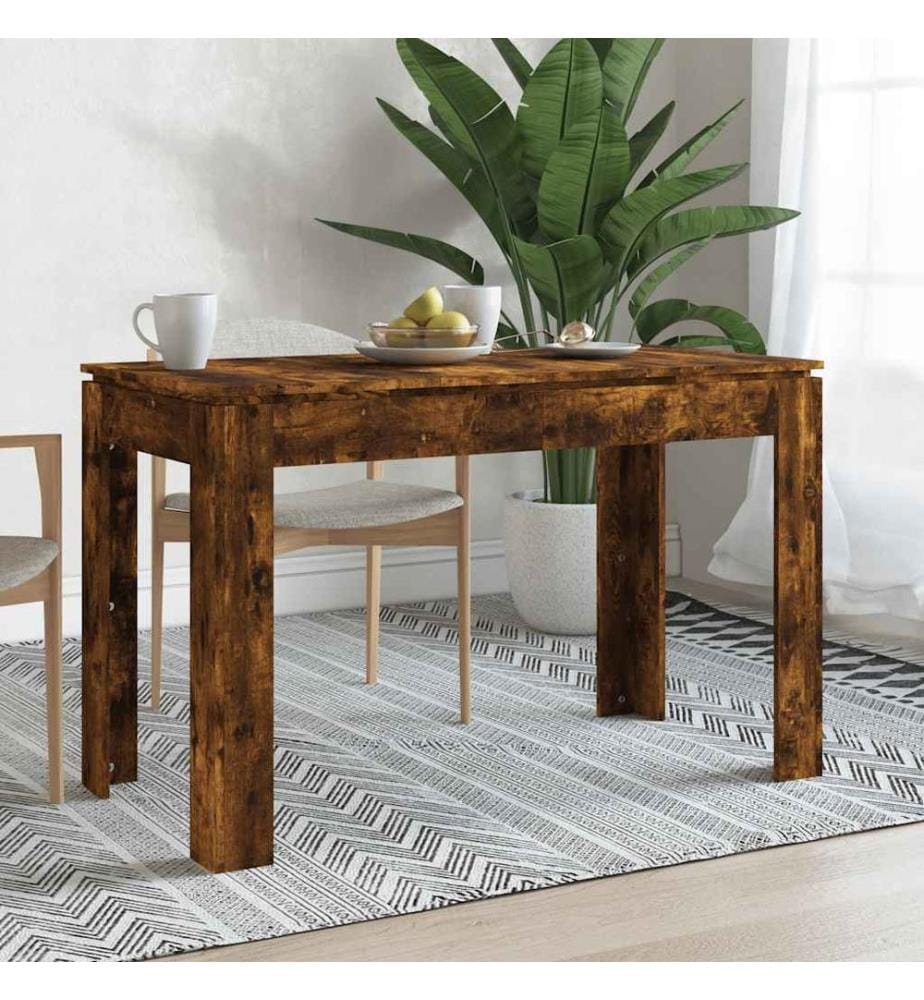 Table à dîner chêne fumé 120x60x76 cm bois d'ingénierie