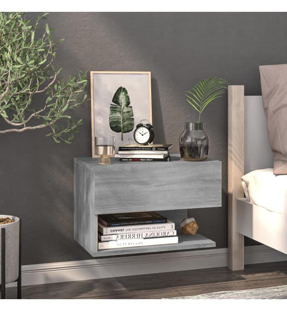 Wand-Nachttische 2 Stk. Grau Sonoma