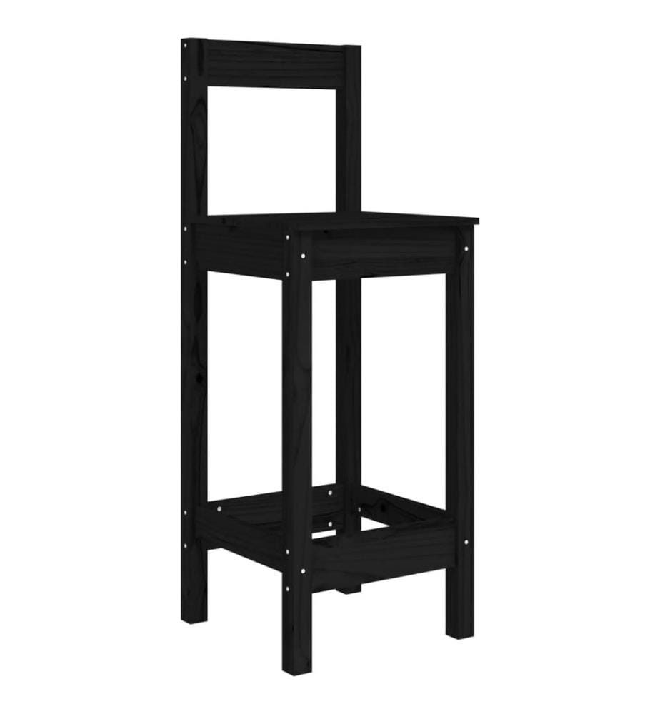 Barstühle 2 Stk. Schwarz 40x41,5x112 cm Massivholz Kiefer