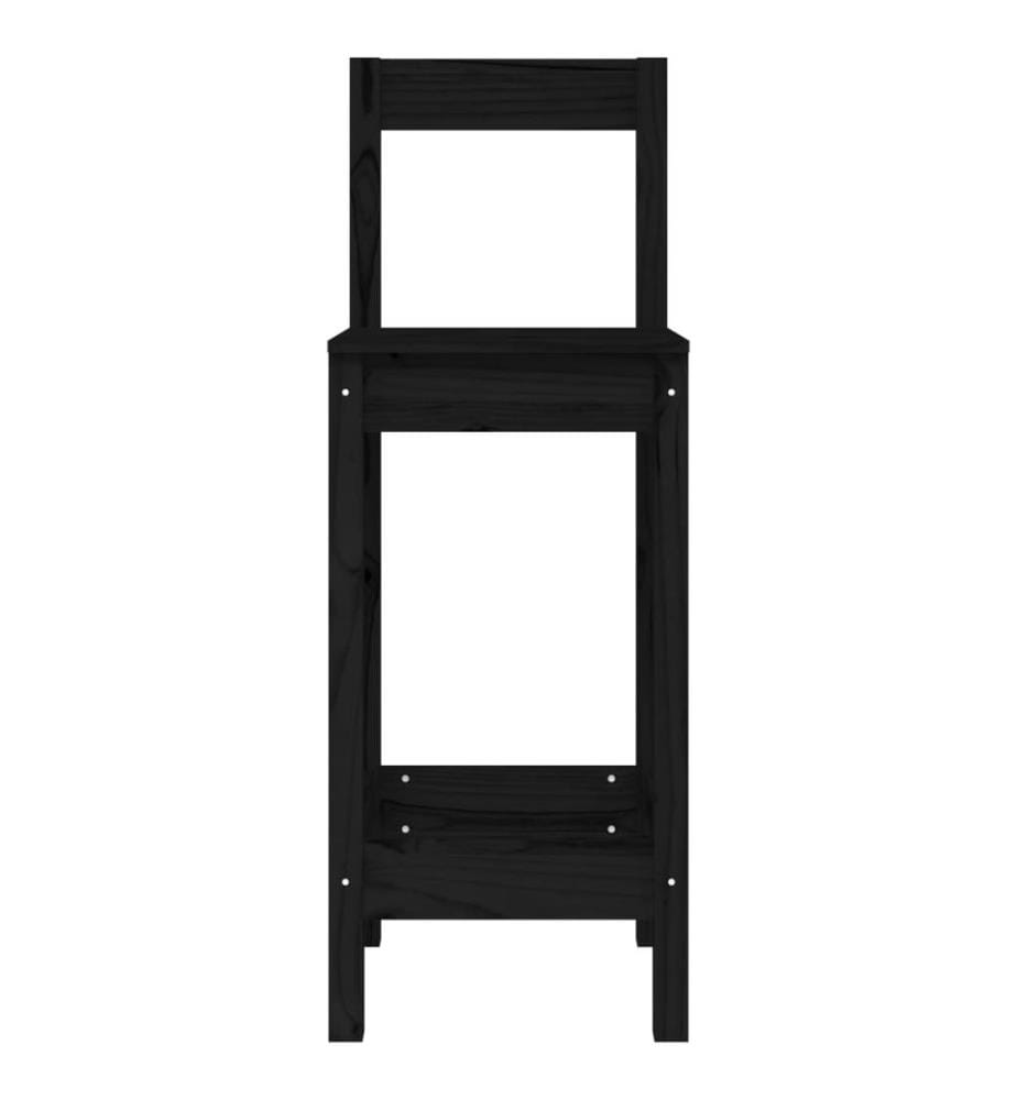 Barstühle 2 Stk. Schwarz 40x41,5x112 cm Massivholz Kiefer