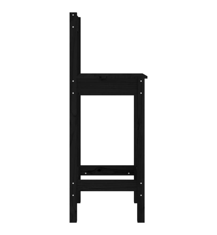 Barstühle 2 Stk. Schwarz 40x41,5x112 cm Massivholz Kiefer