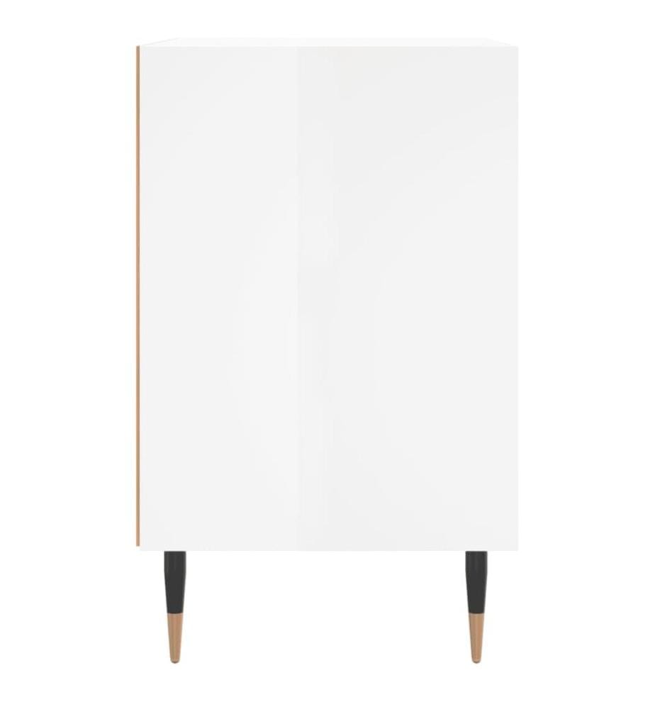 Table de chevet blanc brillant 40x30x50 cm bois d'ingénierie