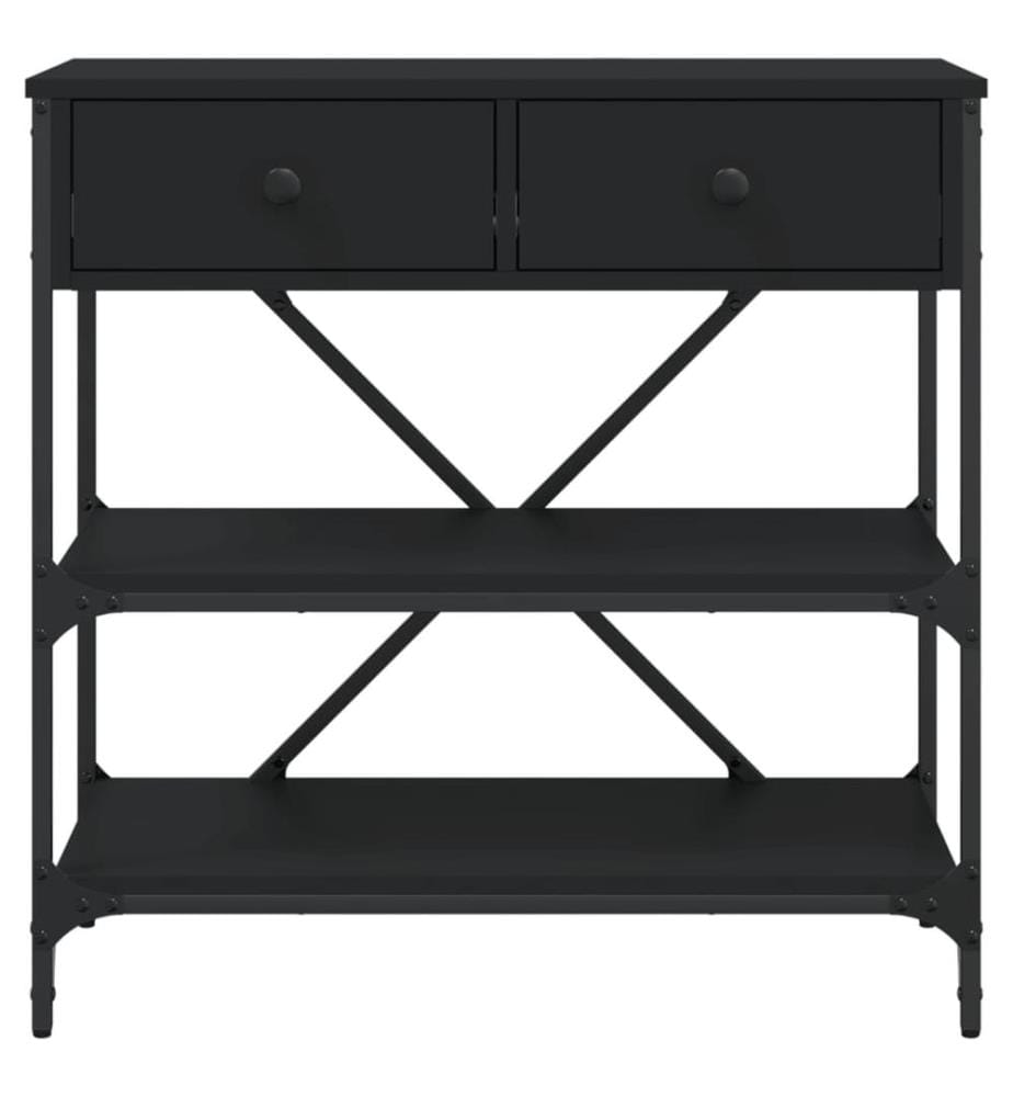 Table console noir 75x34,5x75 cm bois d'ingénierie