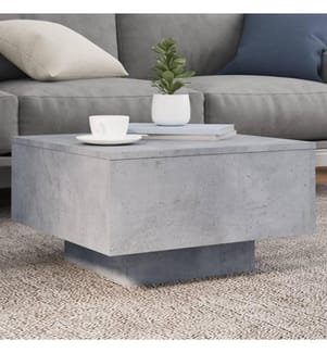 Couchtisch mit LED-Leuchten Betongrau 55x55x31 cm