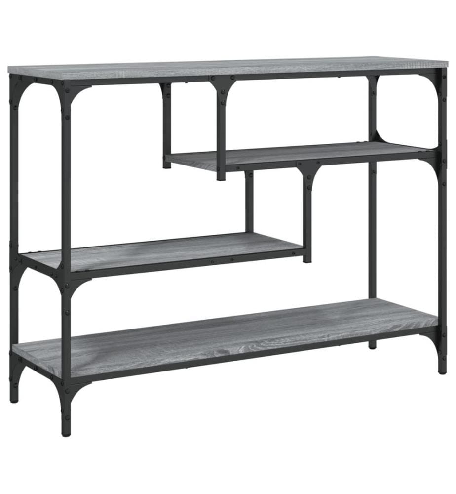 Table console sonoma gris 100x30x75 cm bois d'ingénierie