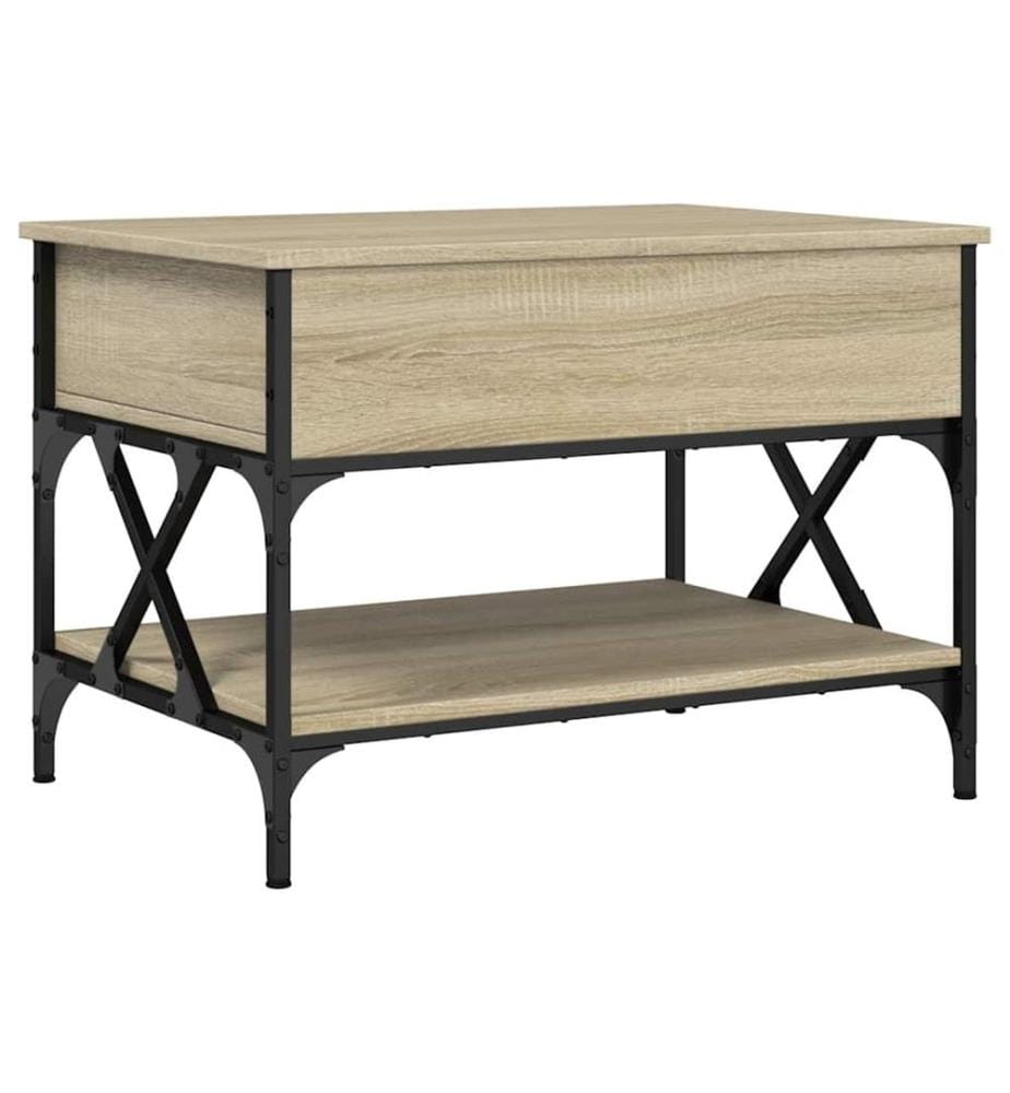 Couchtisch Sonoma-Eiche 70x50x50 cm Holzwerkstoff und Metall