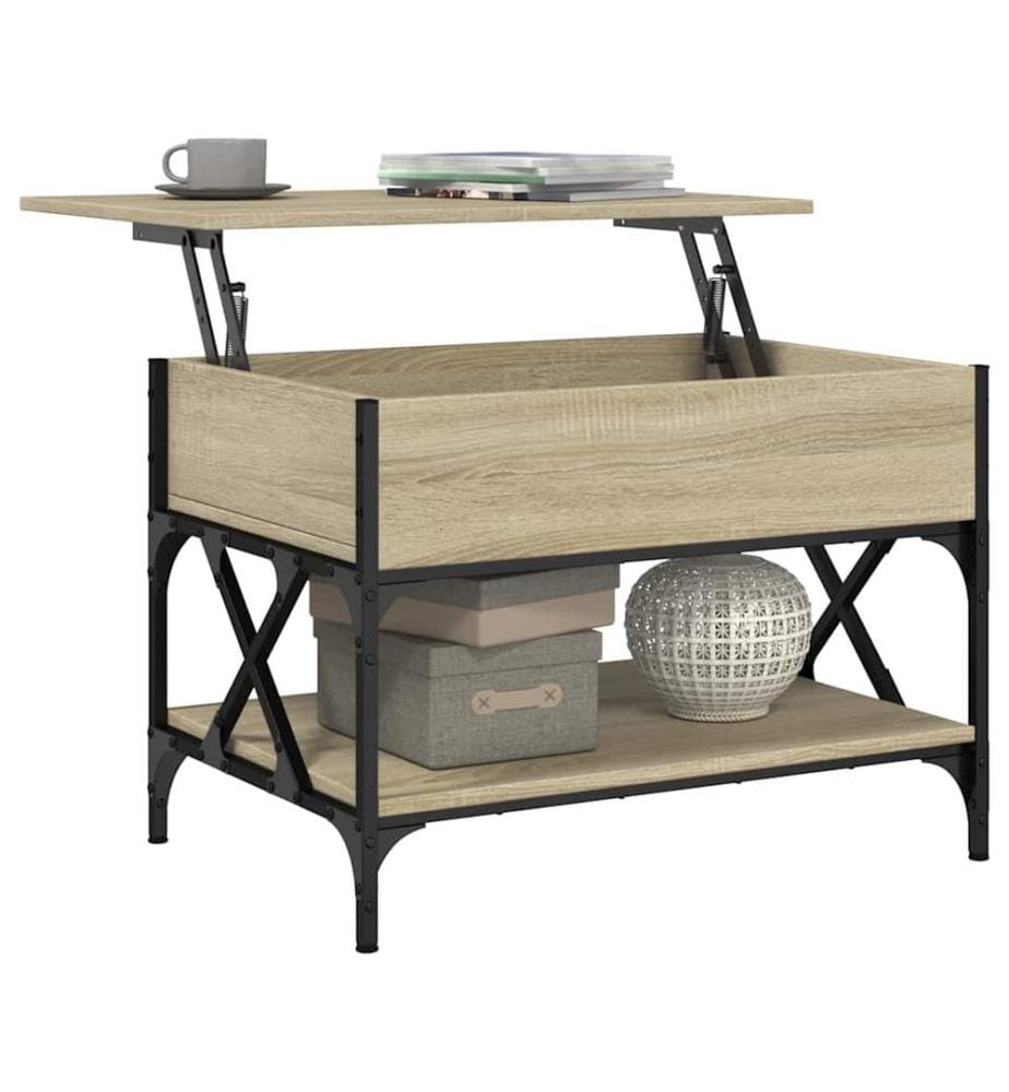 Couchtisch Sonoma-Eiche 70x50x50 cm Holzwerkstoff und Metall